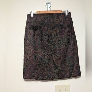 Vintage Ellen Figg Made in USA Tapestry Floral Skirt – Brown Multicolor M